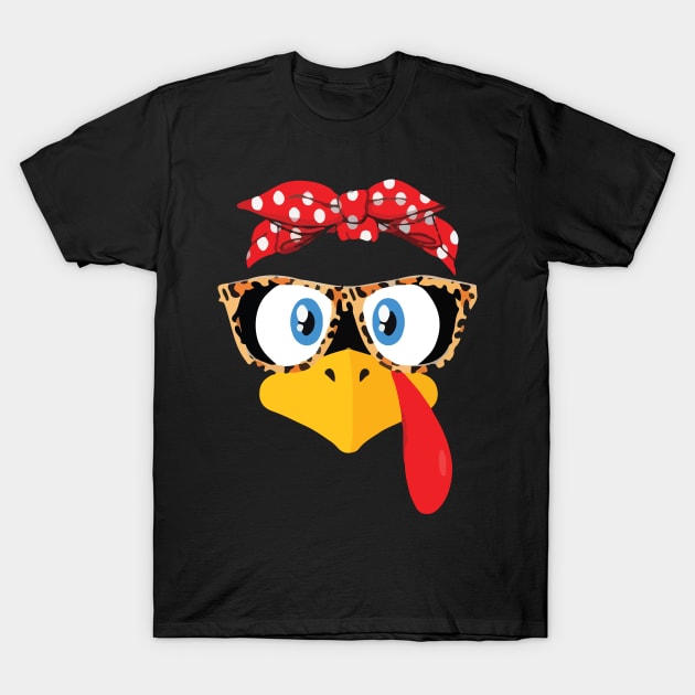 Funny Cute Happy Merry Thanksgiving turkey face T-Shirt by AVATAR-MANIA